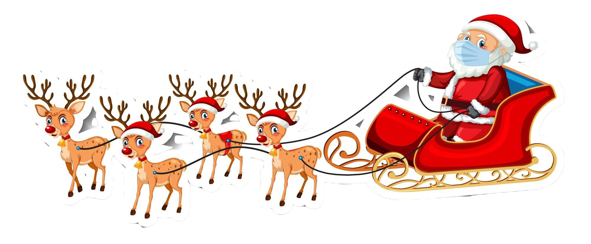 Santa on sleigh